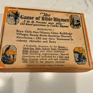 Antique Game of Bible Rhymes Goodenough & Woglom New York RARE Christian Letter